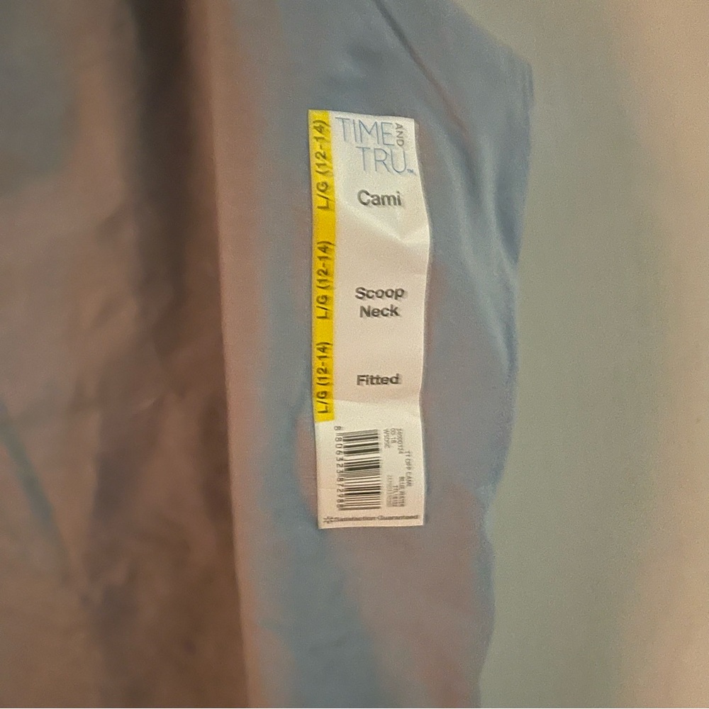 New Woman’s Sky Blue Time and Tru Minimalist Athletic Plain Cami Tank Top - Picture 3 of 9